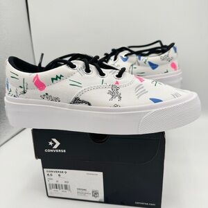 NWT Converse Skid Grip CVO Sneakers Unisex Archive Print - White Geometric 80’s